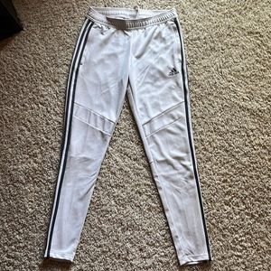 Adidas Athletic Pants with Ankle Zipper- Cream S